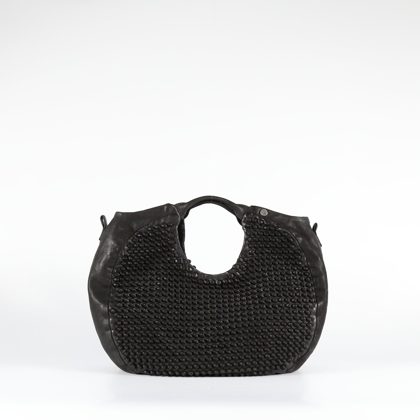 Shopper Susy stud in pelle nera