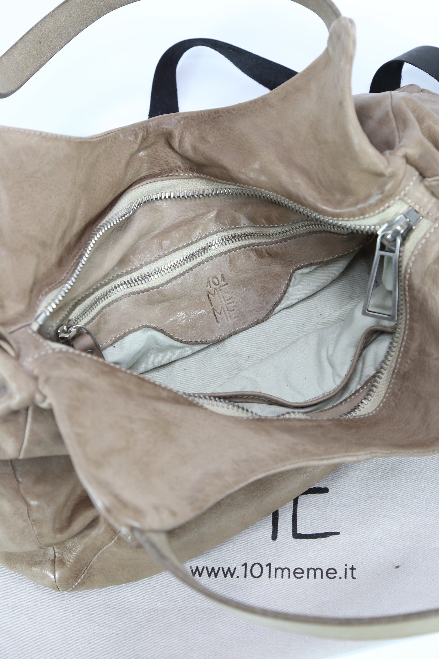 Clotilde leather shopper bag in stone