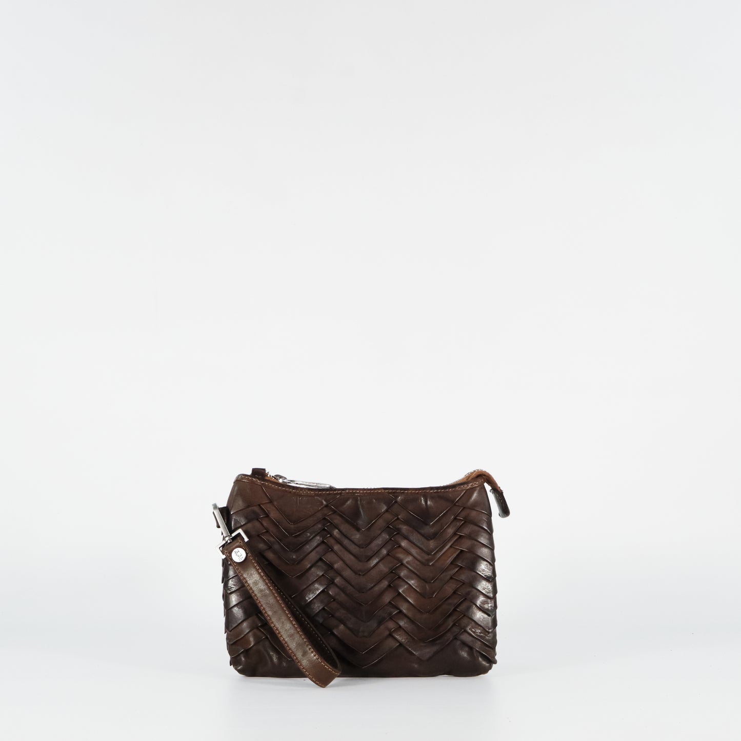 Clutch Gea manis in pelle colore castagna