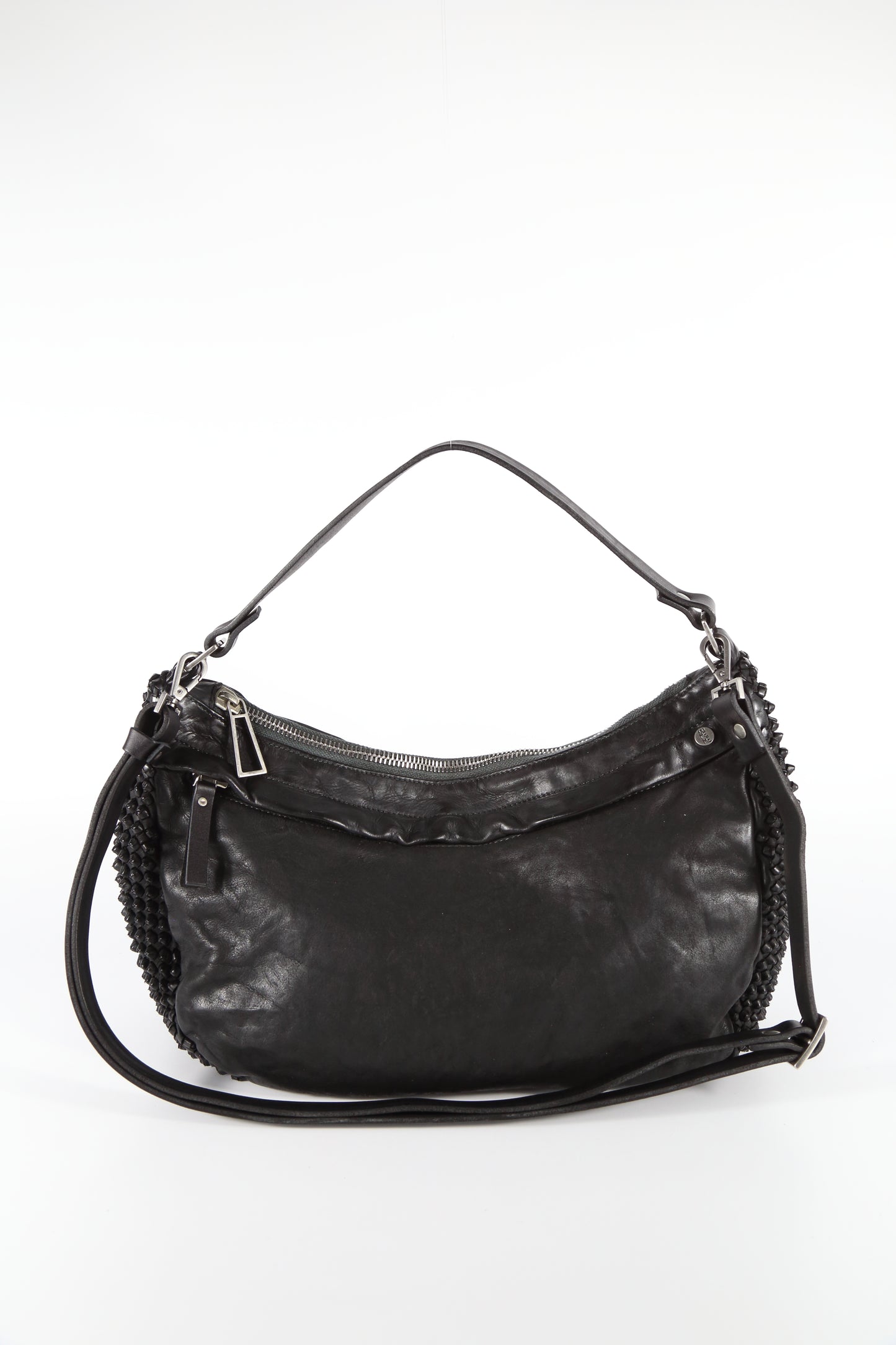 Shopper Chicca stud in pelle nera