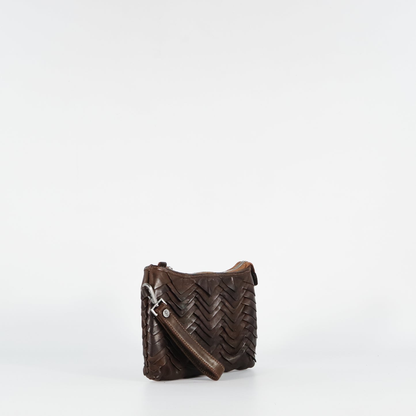 Clutch Gea manis in pelle colore castagna