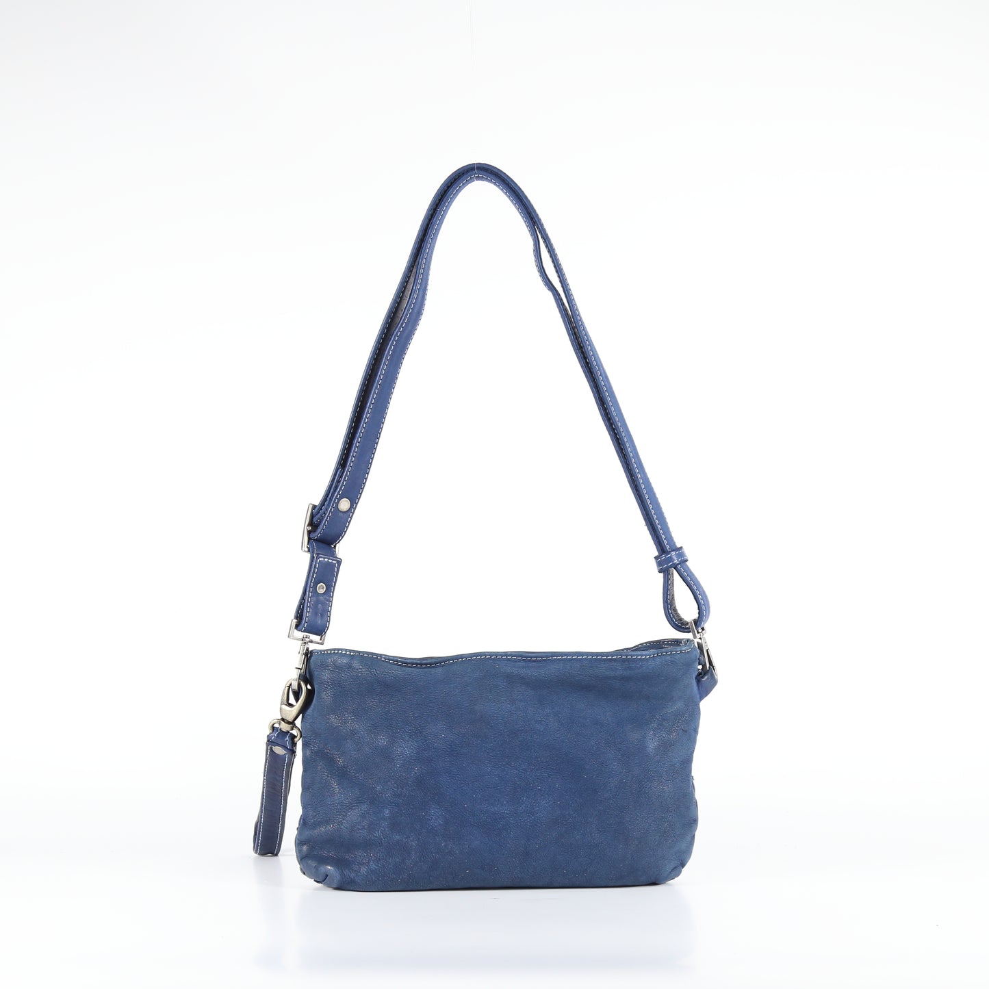 Tracolla Diletta nodi in pelle blu mare