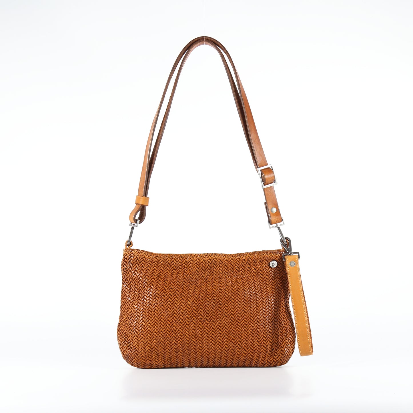 Diletta Mesh shoulder bag in stone-colored leather