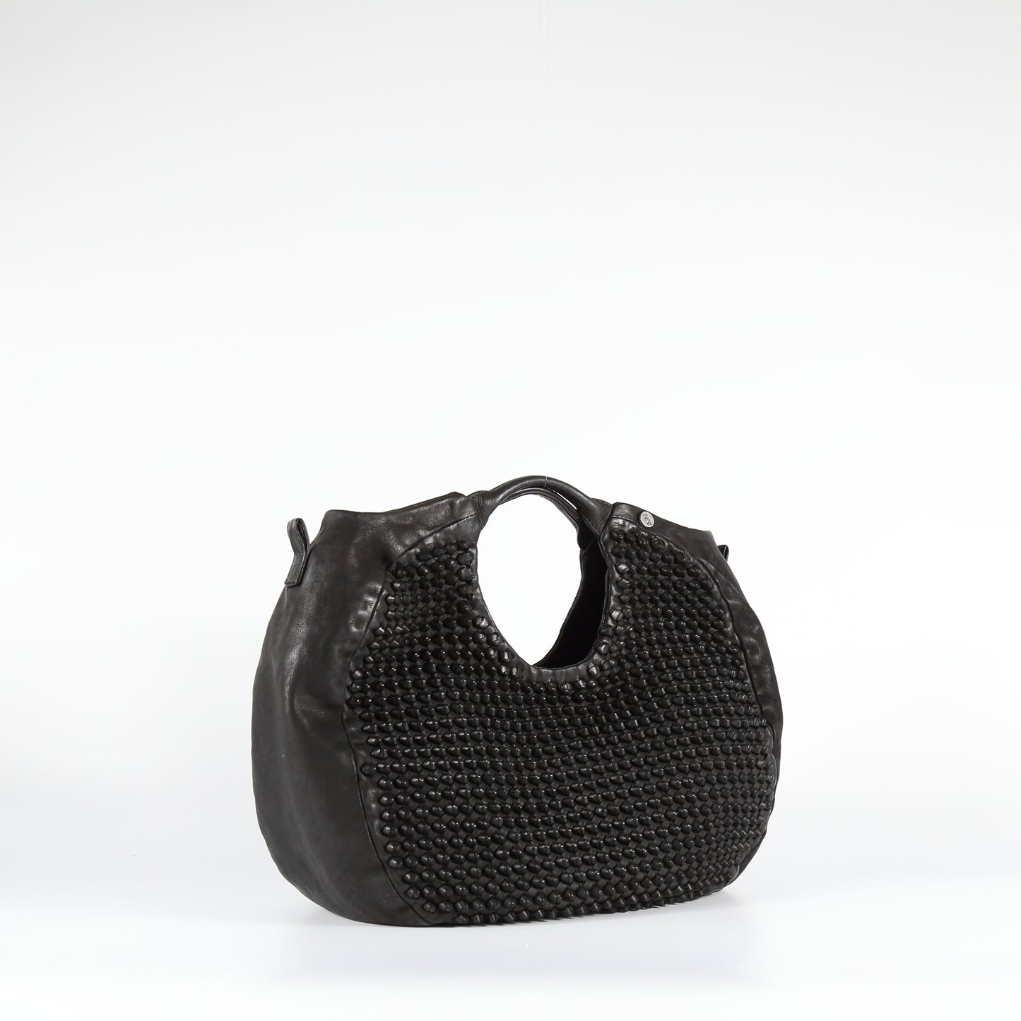 Shopper Susy stud in pelle nera
