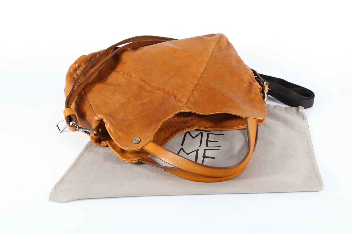 Clotilde leather shopper bag in stone