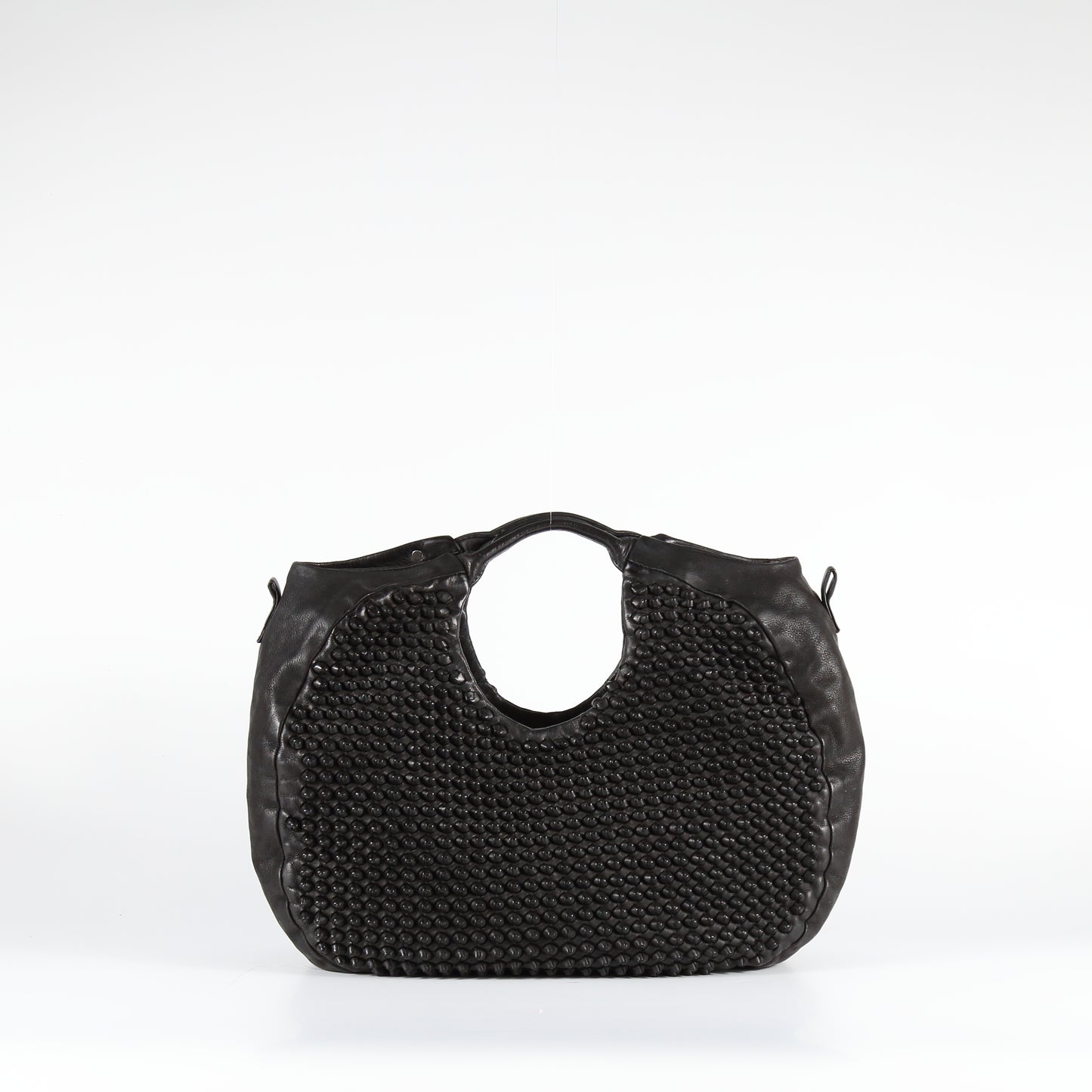 Shopper Susy stud in pelle nera