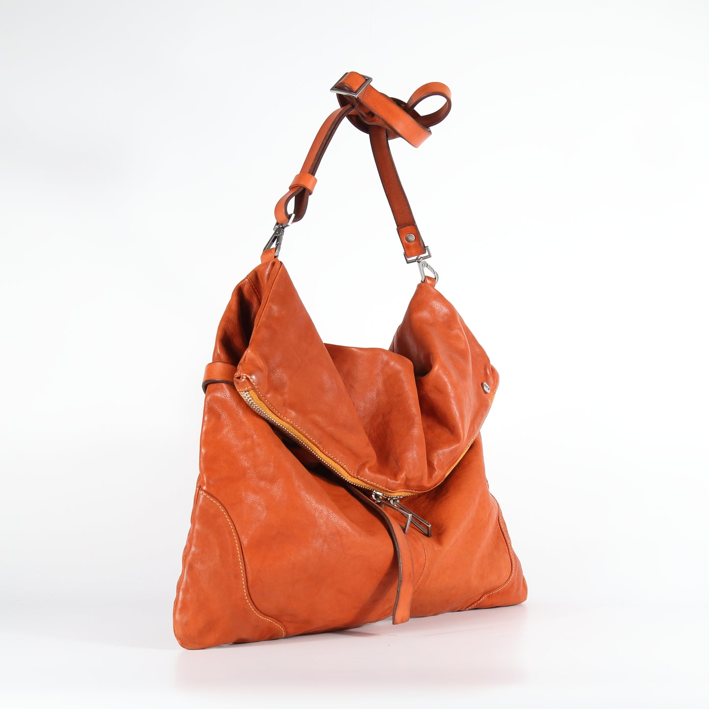 Borsa monospalla Verdiana in pelle colore terracotta