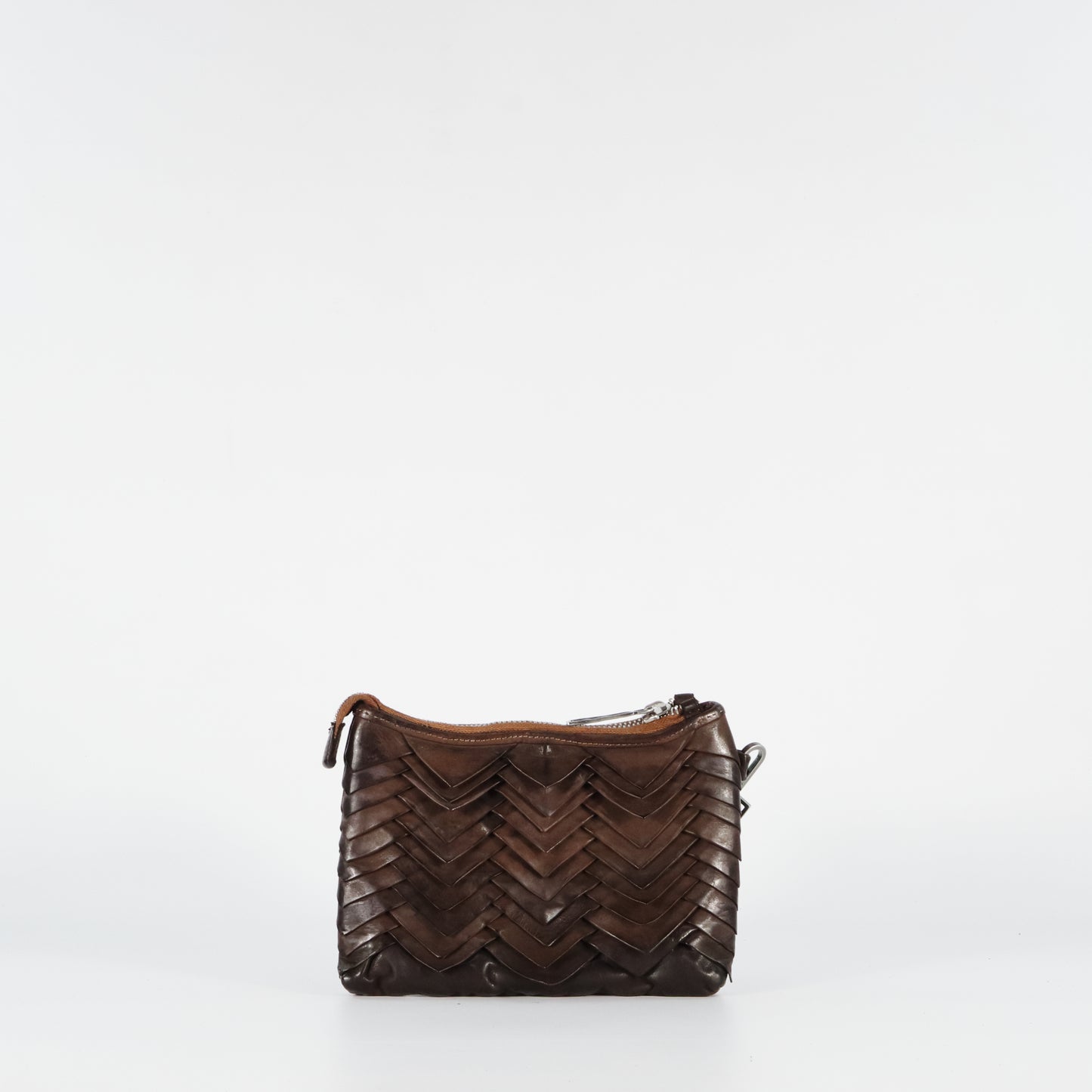 Clutch Gea manis in pelle colore castagna