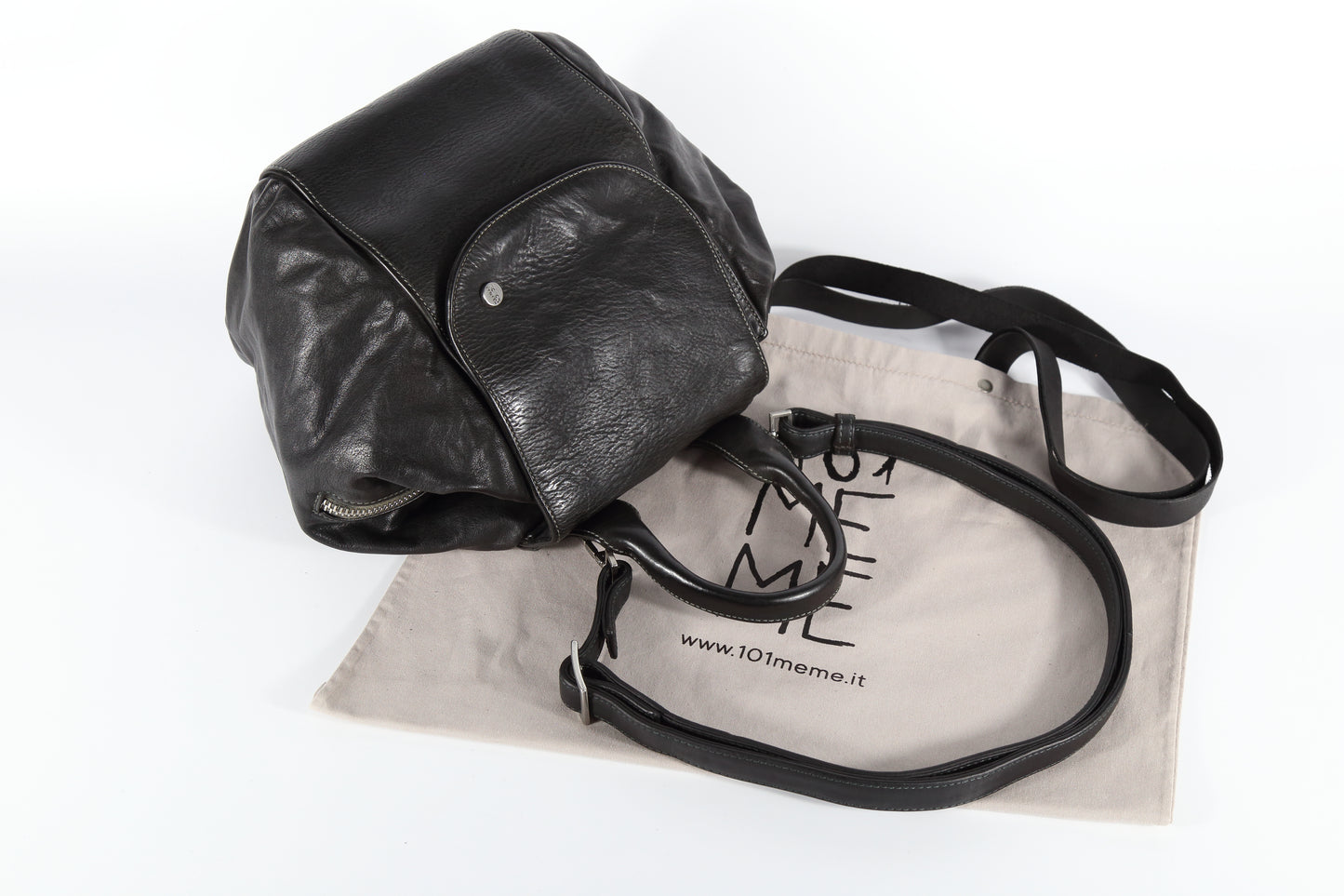 cartella Babila in pelle nera