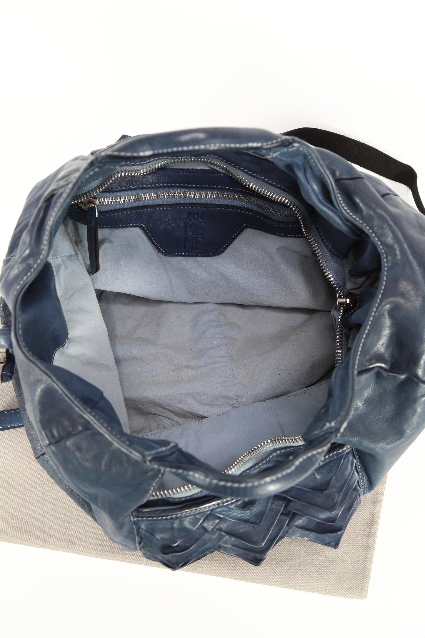 shopper Susanna manis in pelle colore mare