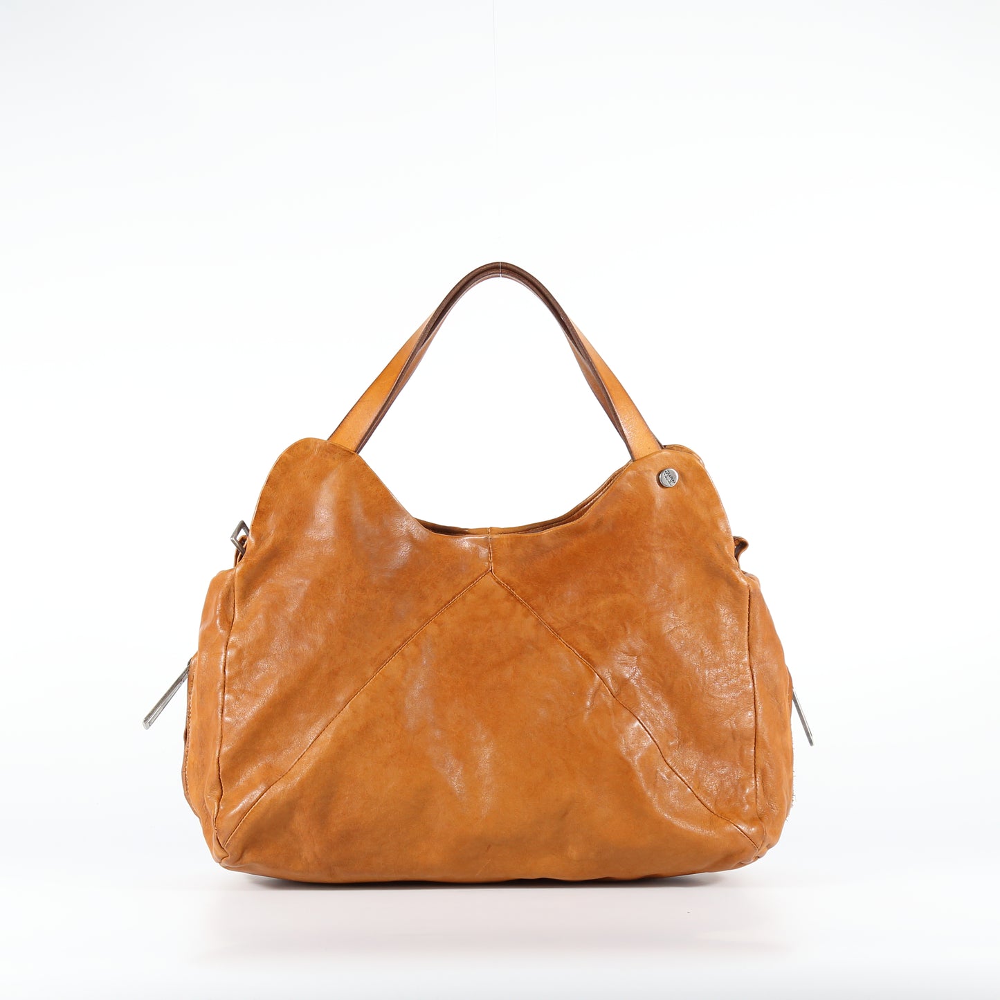 Clotilde leather shopper bag in stone