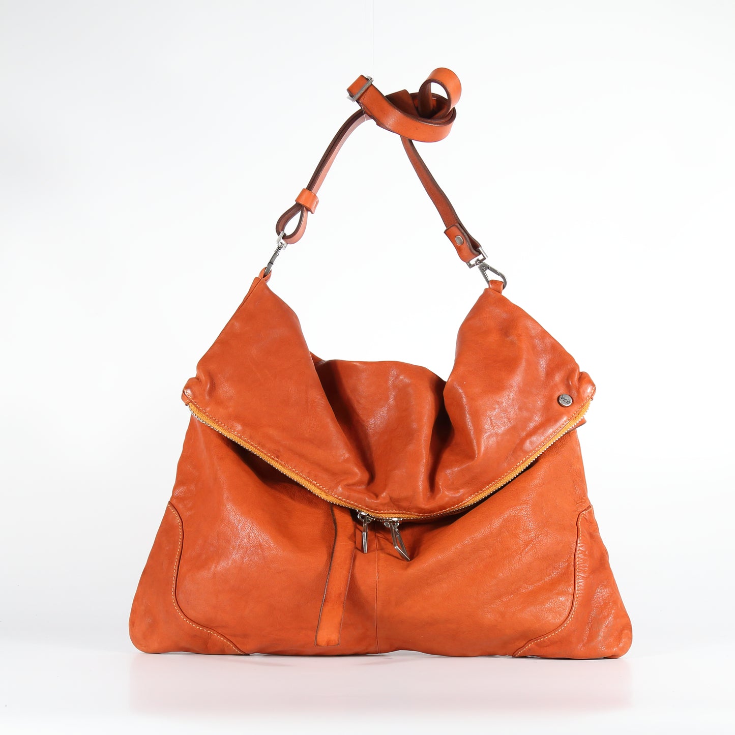Borsa monospalla Verdiana in pelle colore terracotta