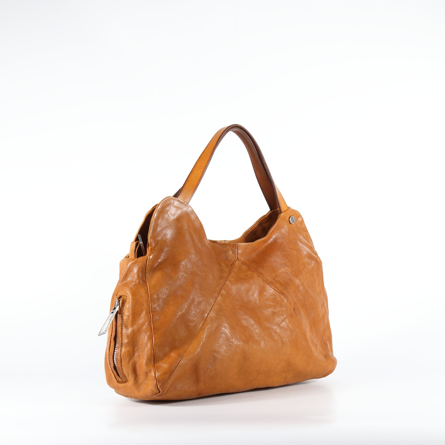 Clotilde leather shopper bag in stone