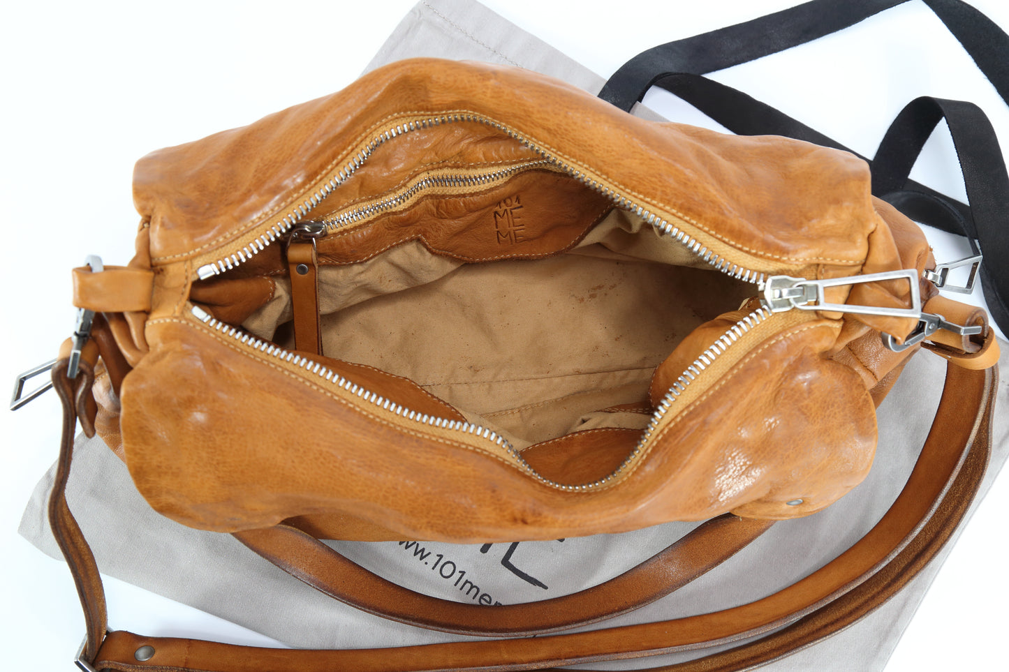 Clotilde leather shopper bag in stone