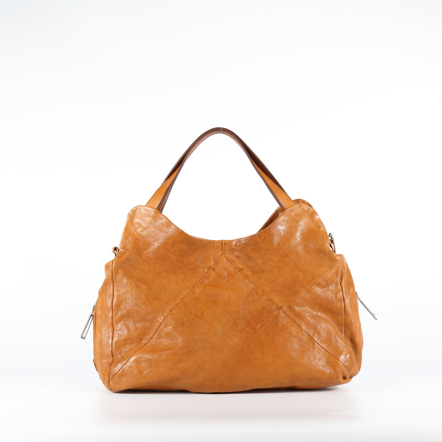 Clotilde leather shopper bag in stone