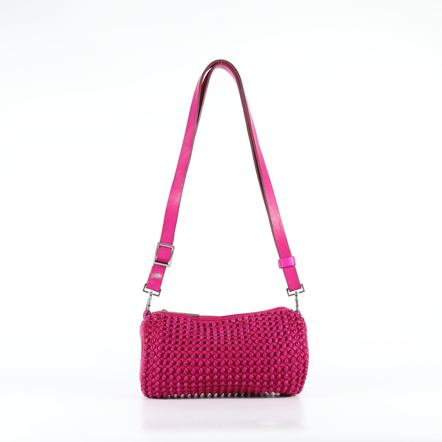 Candy Stud shoulder bag in fuchsia leather