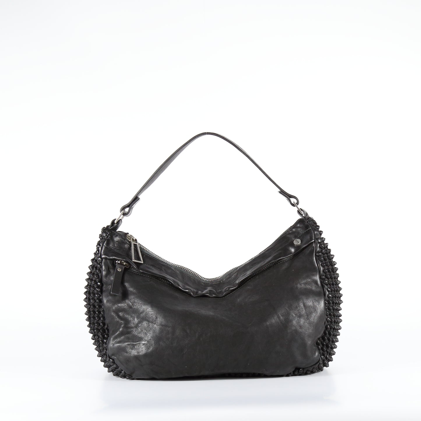 Shopper Chicca stud in pelle nera