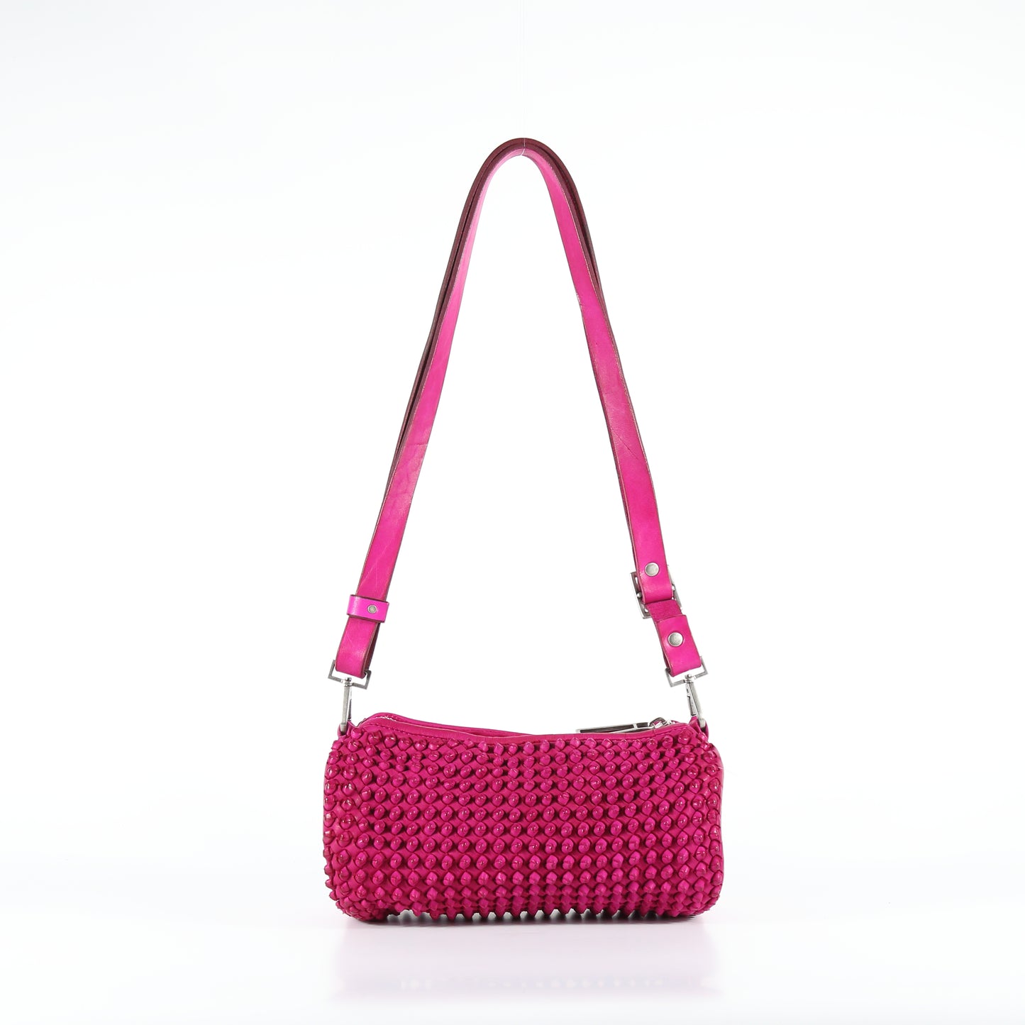 Candy Stud shoulder bag in fuchsia leather