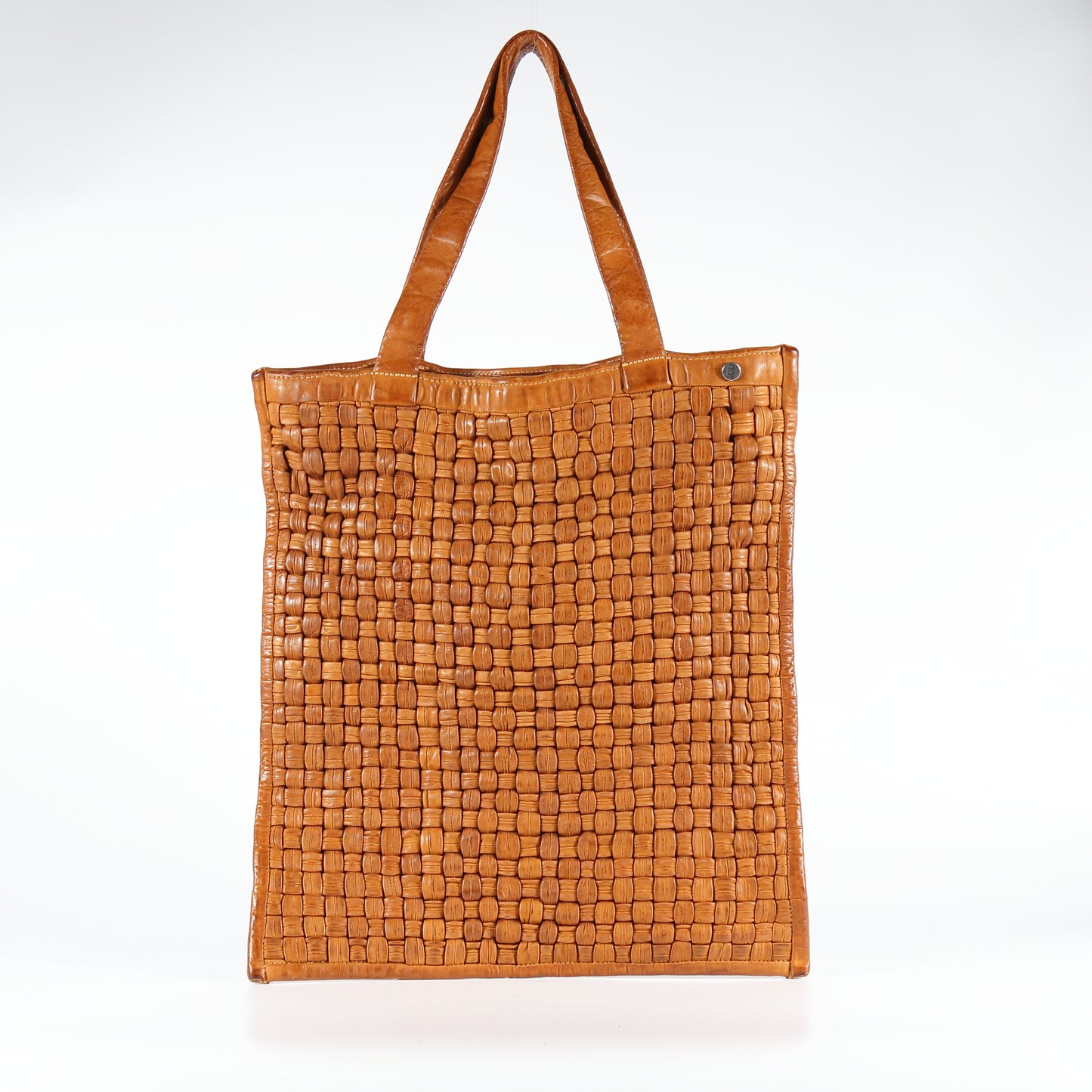 Shopper Nina tube in pelle colore grano