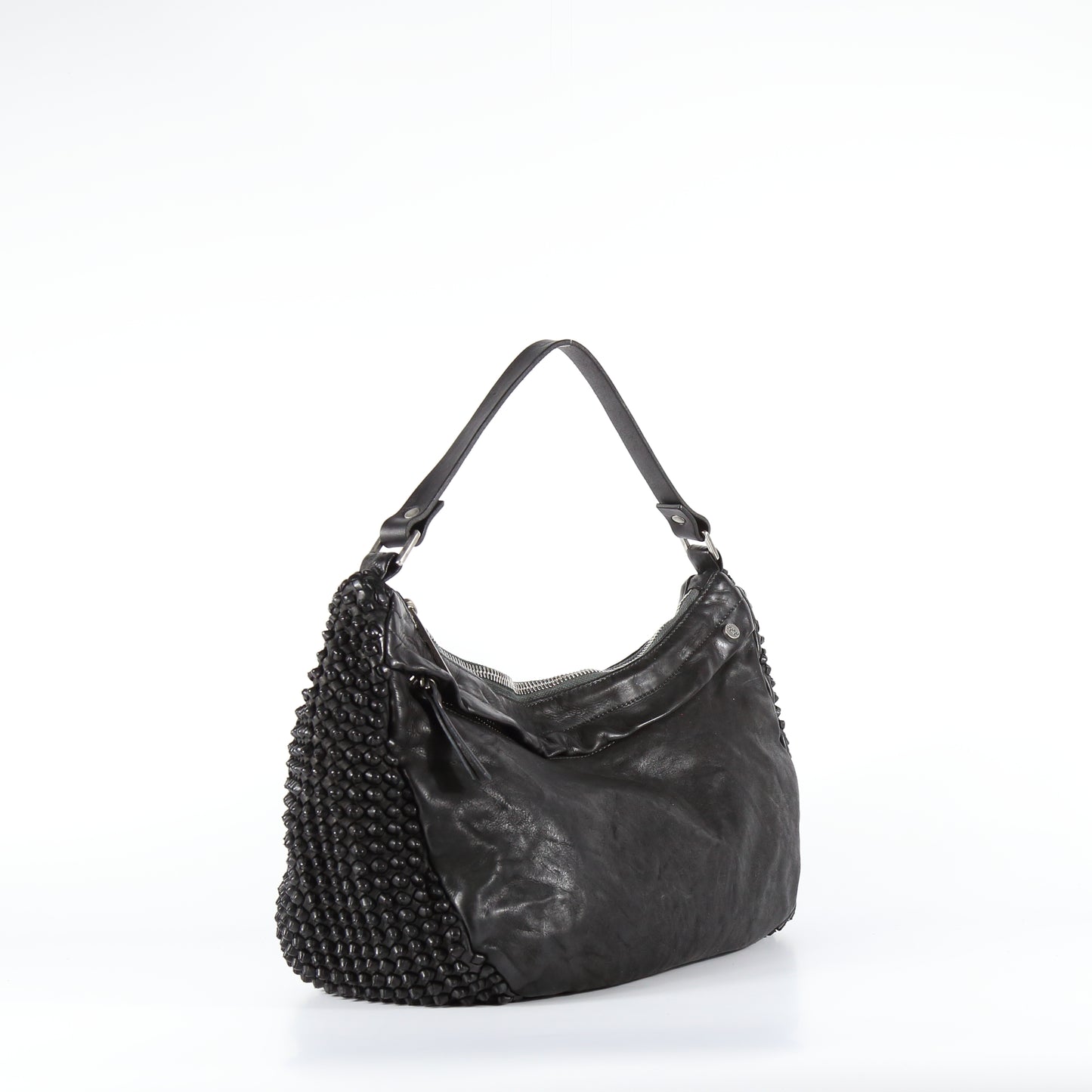 Shopper Chicca stud in pelle nera