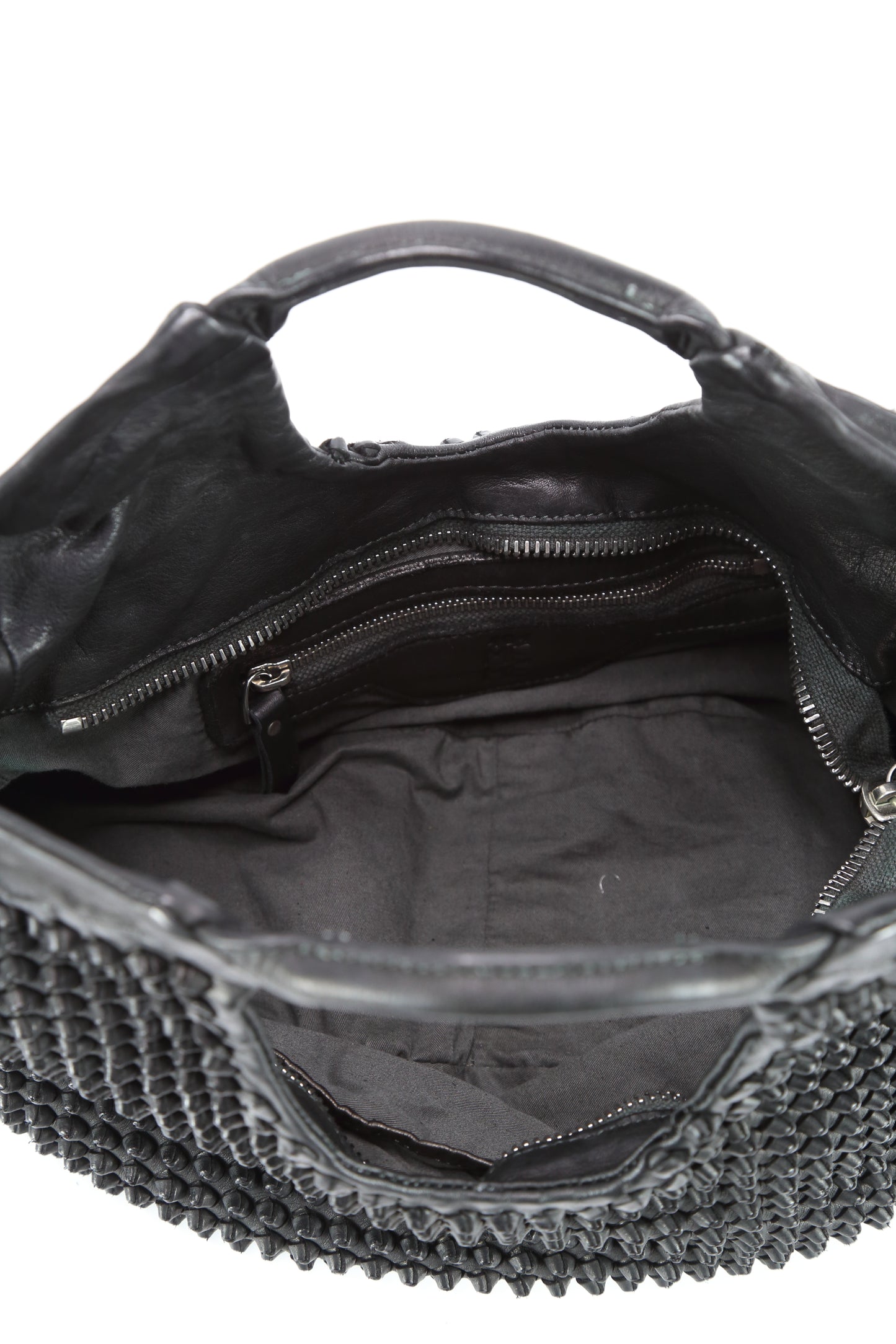 Shopper Susy stud in pelle nera