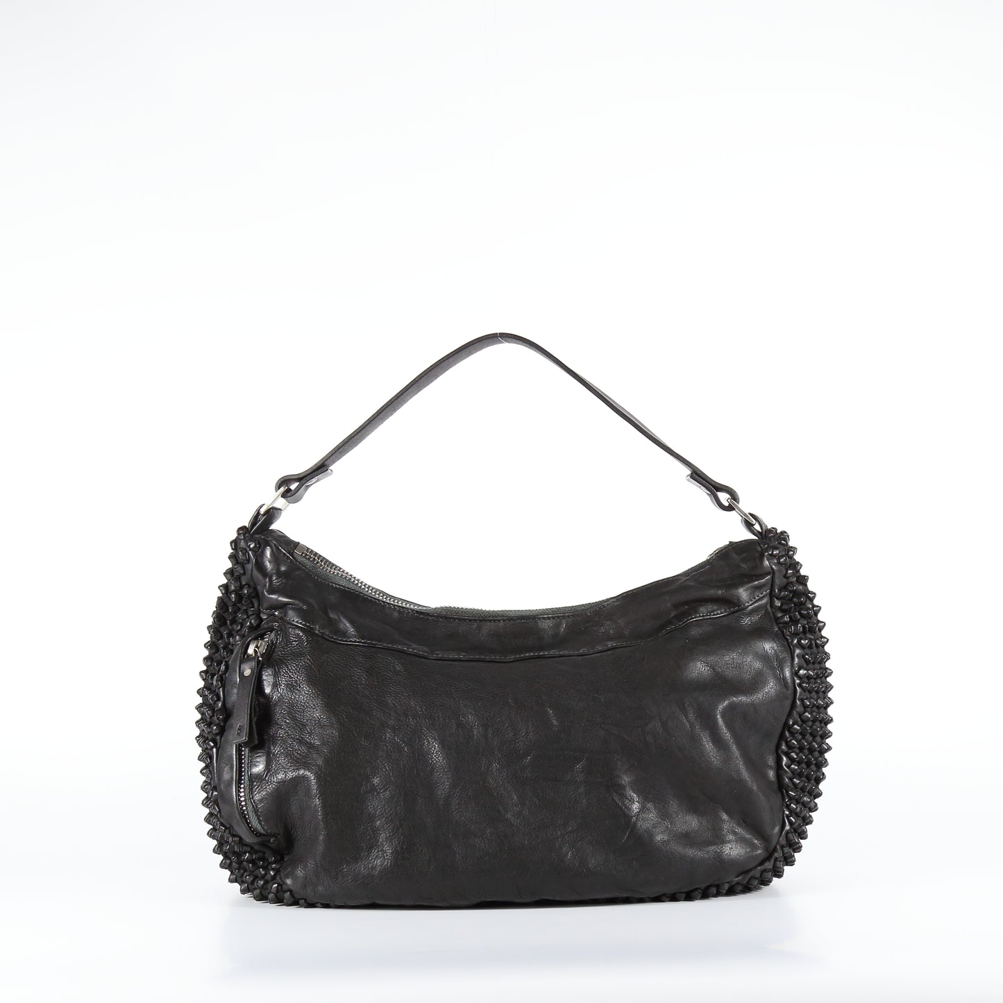 Shopper Chicca stud in pelle nera
