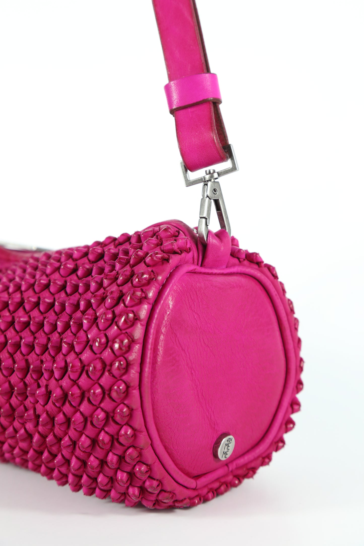 Candy Stud shoulder bag in fuchsia leather