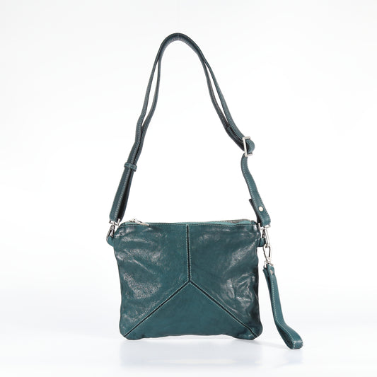 Trilliy leather crossbody bag in teal