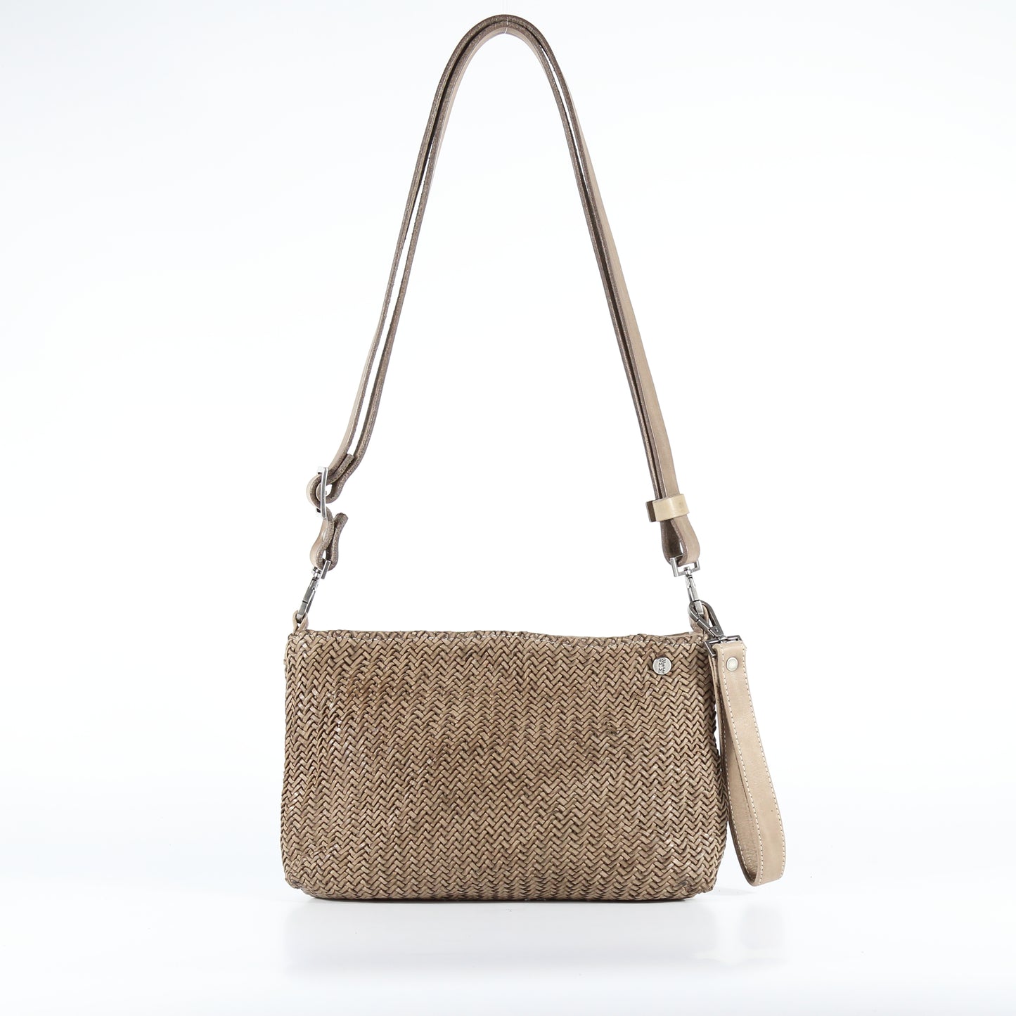 Tracolla diletta mesh in pelle colore sasso