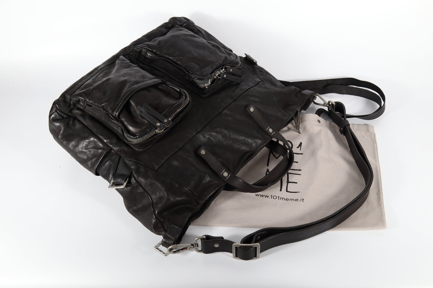 Borsa da lavoro Furio in pelle nera