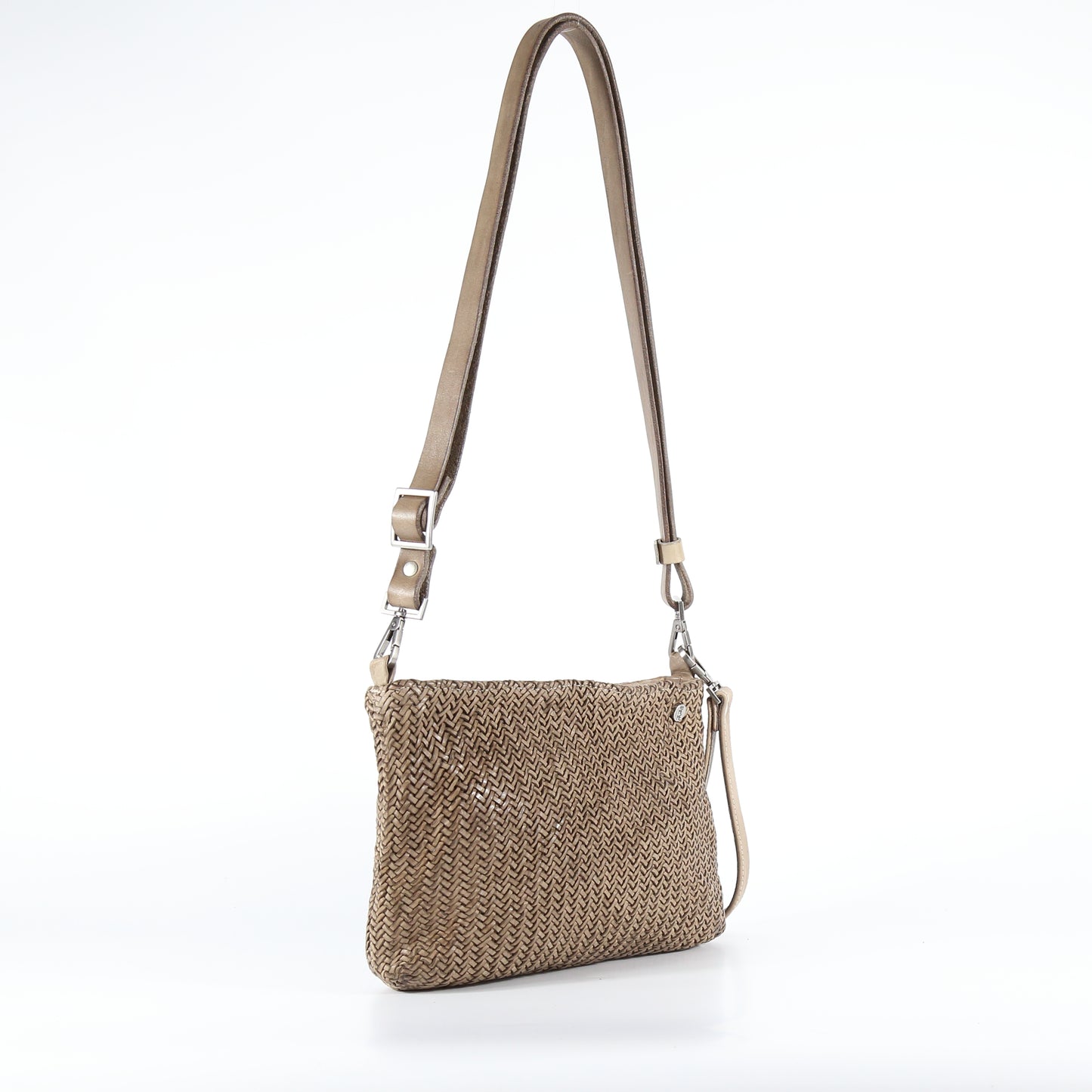 Tracolla diletta mesh in pelle colore sasso