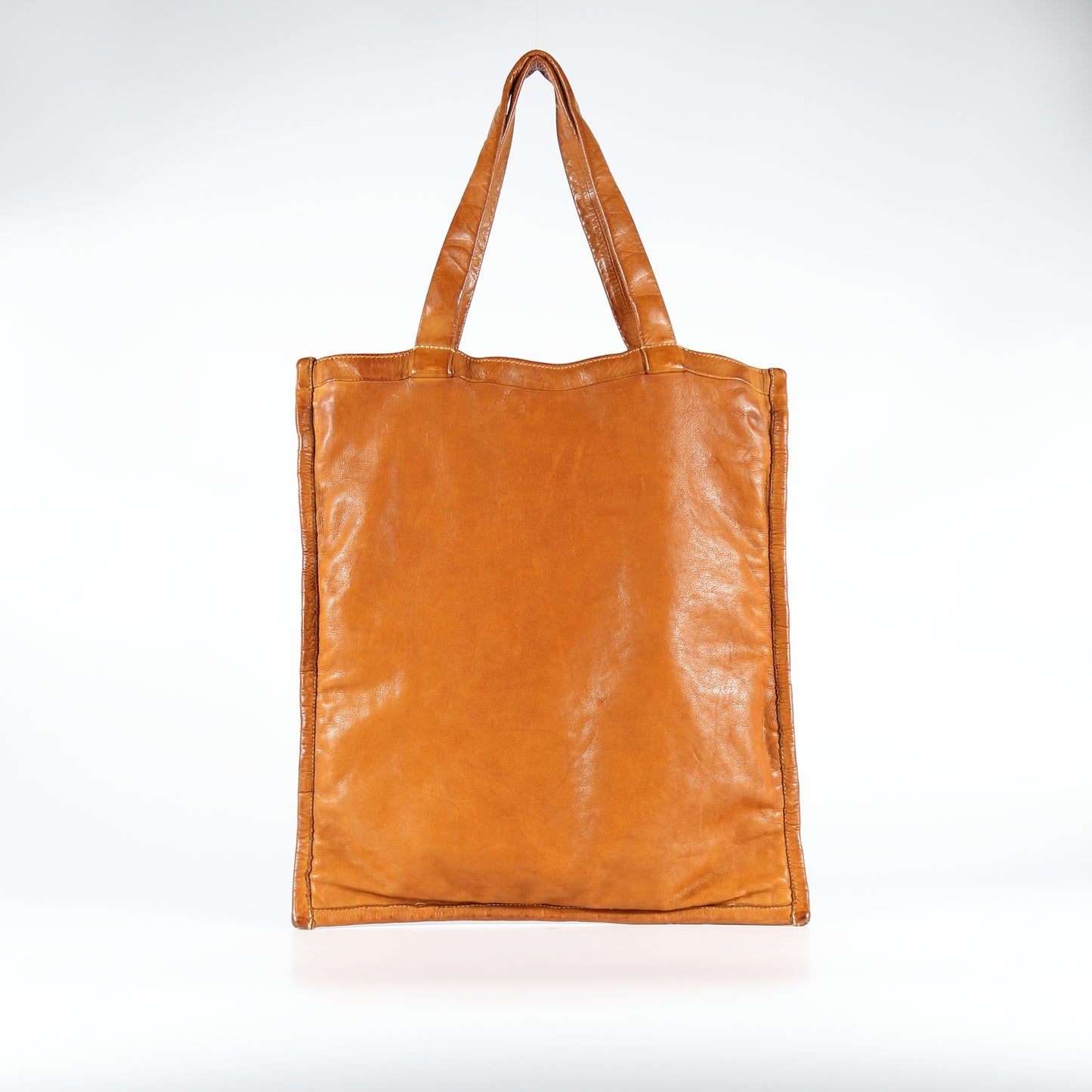 Shopper Nina tube in pelle colore grano