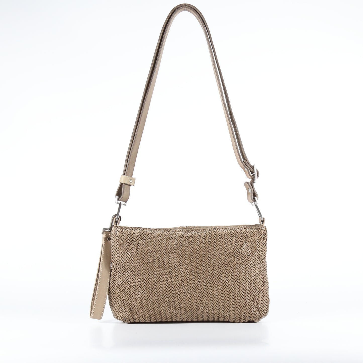 Tracolla diletta mesh in pelle colore sasso