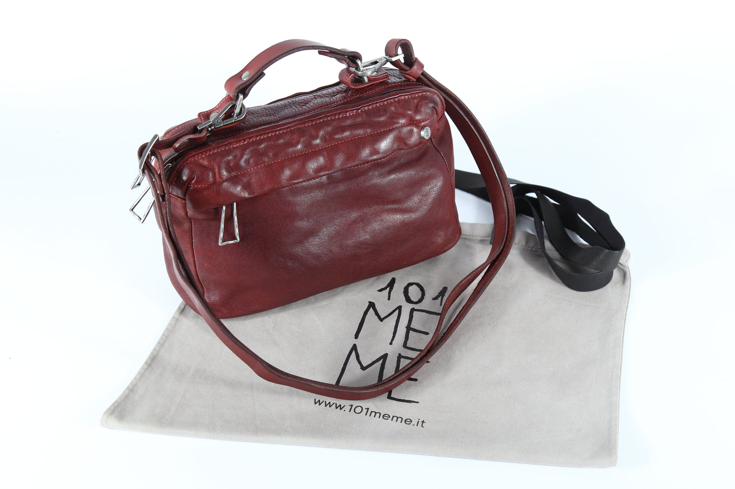 Bauletto Scilla in pelle rosso rubino