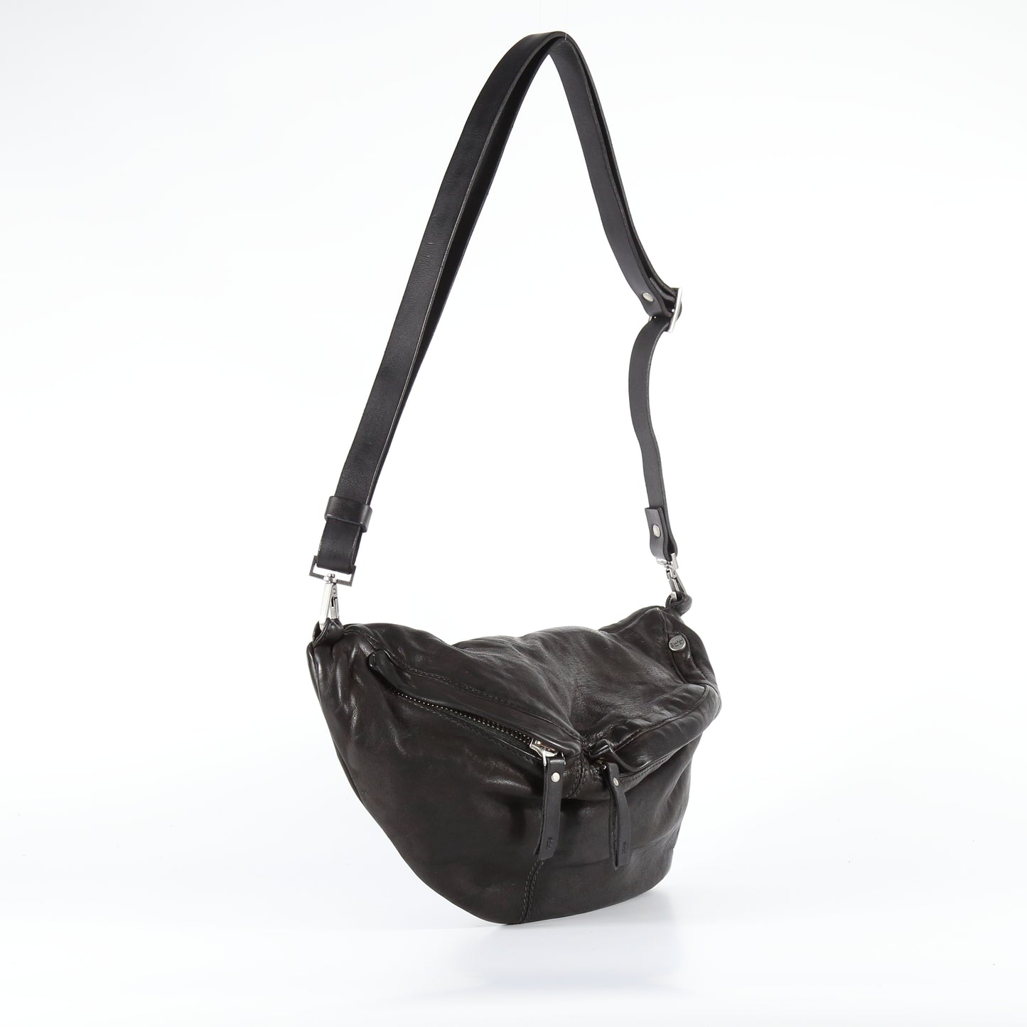 Dago leather crossbody bag in dark brown