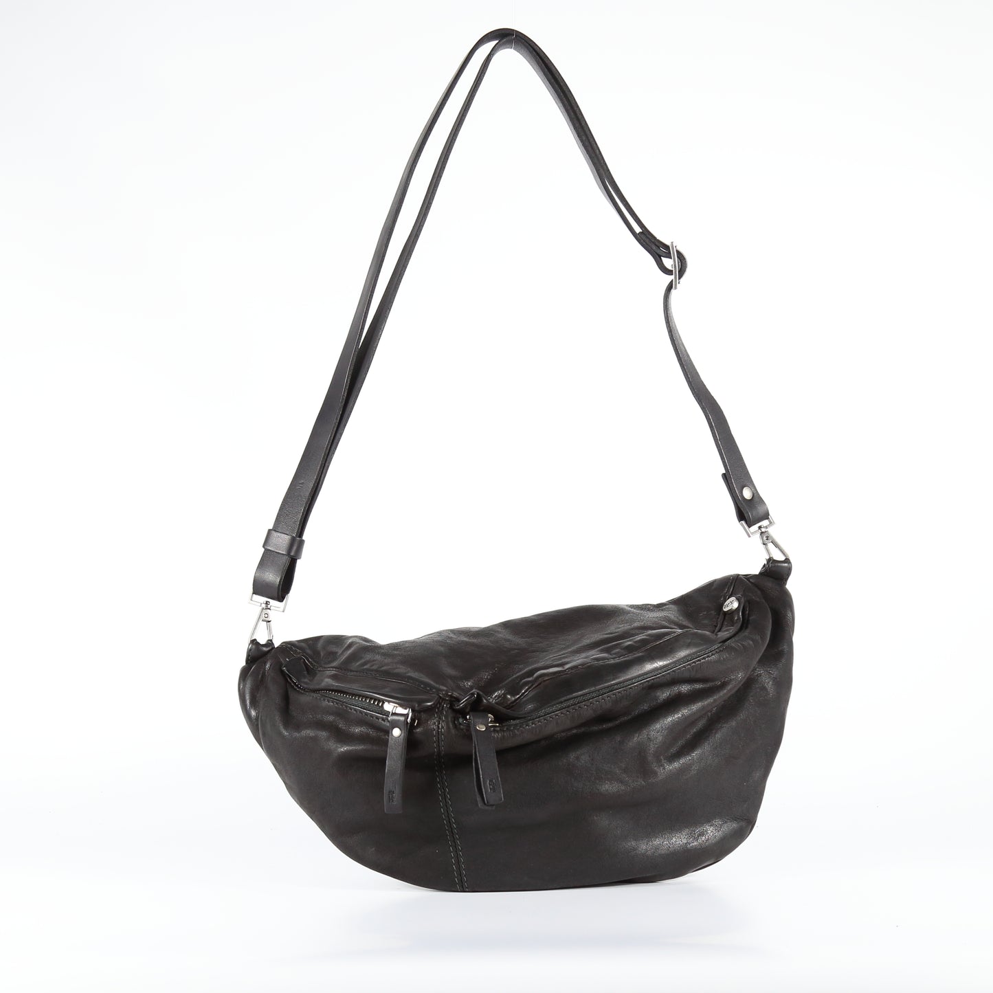 Dago leather crossbody bag in dark brown