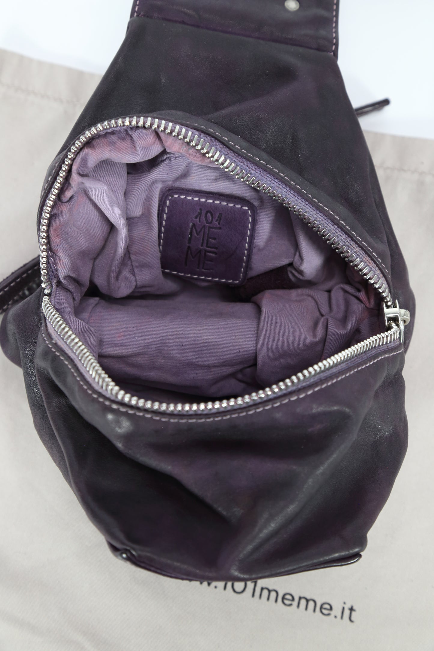 Bice shoulder bag in amethyst colored leather