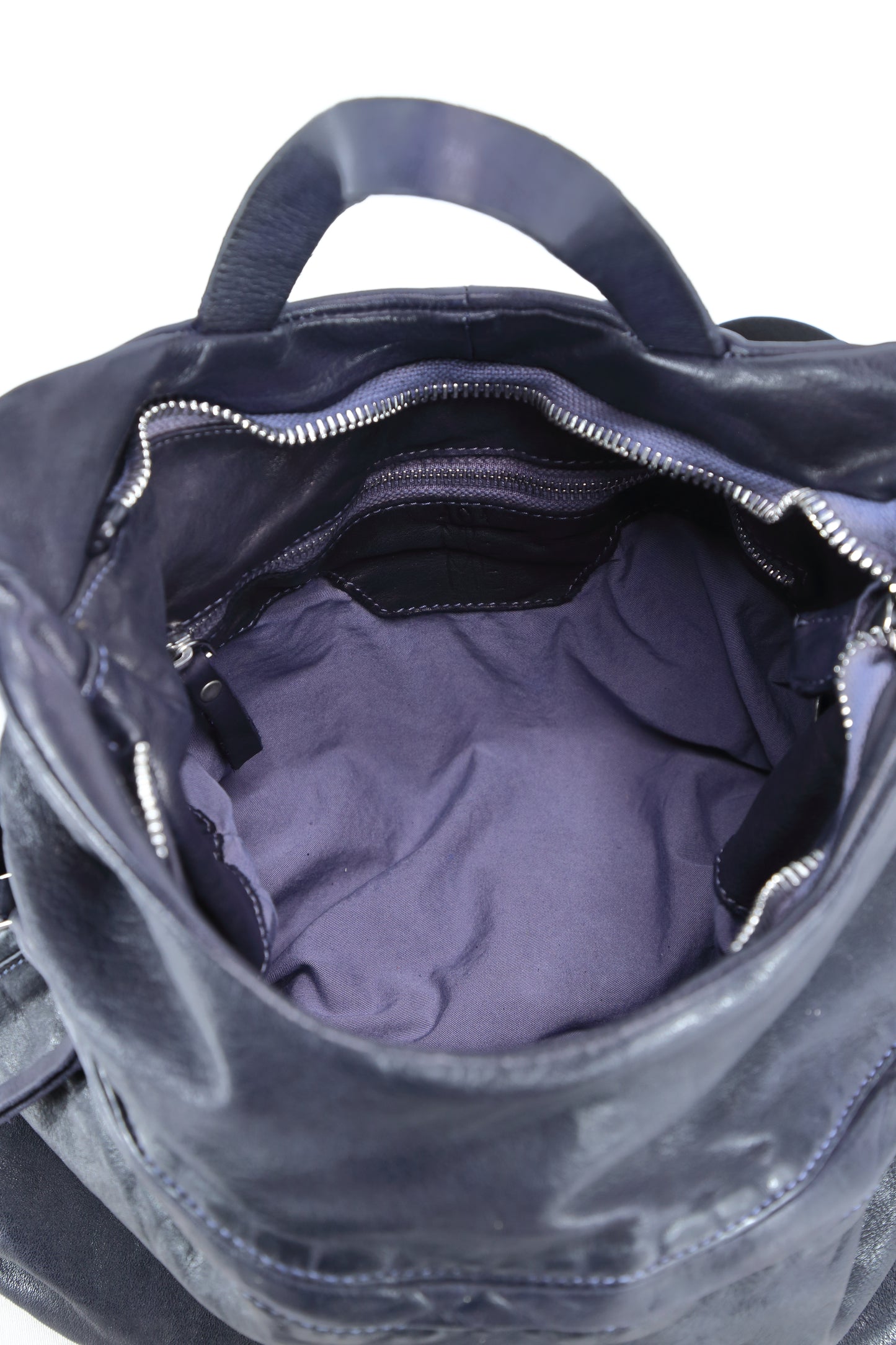 Simone backpack in lapis-colored leather