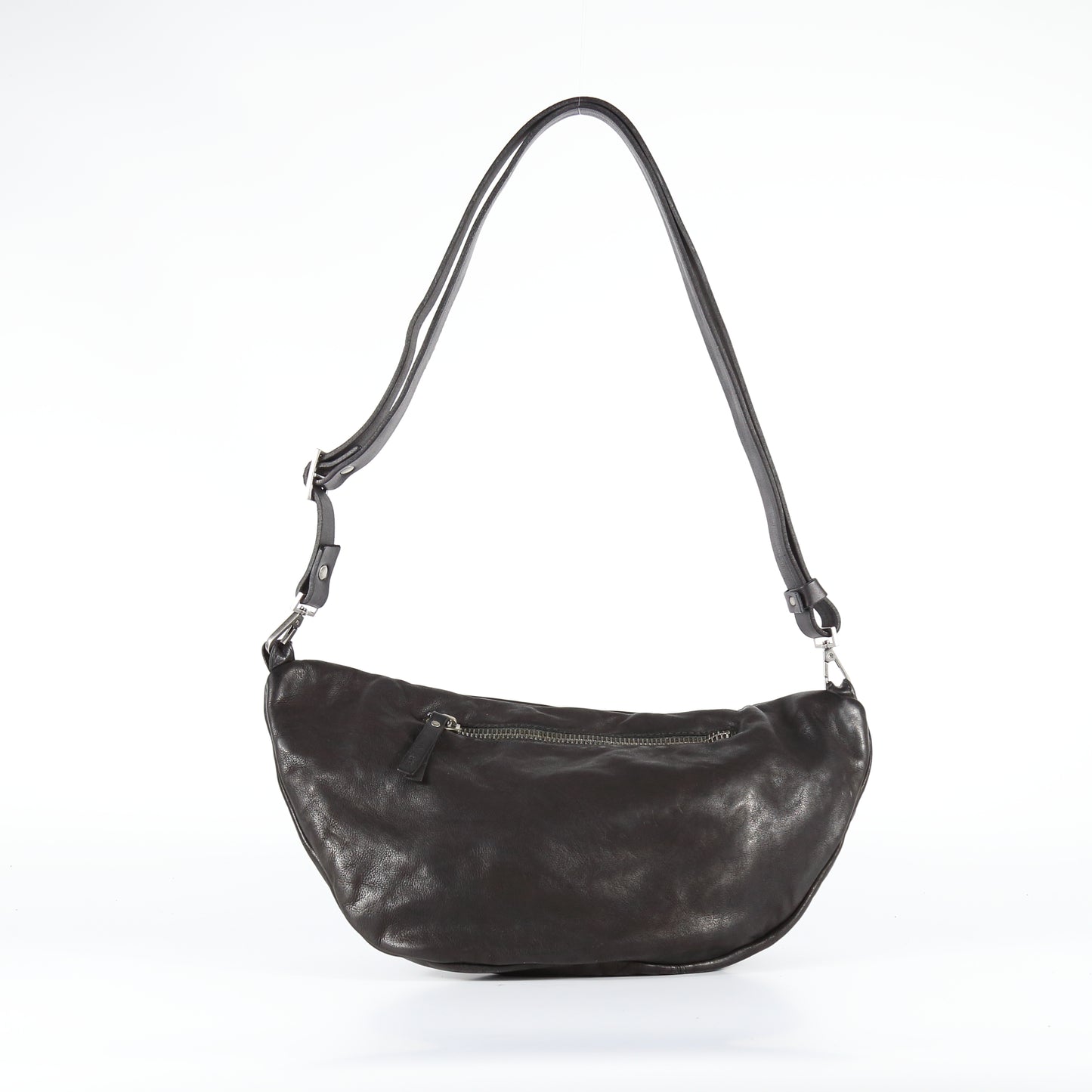 Dago leather crossbody bag in dark brown