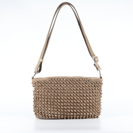 Tracolla Lola nodi in pelle beige sasso