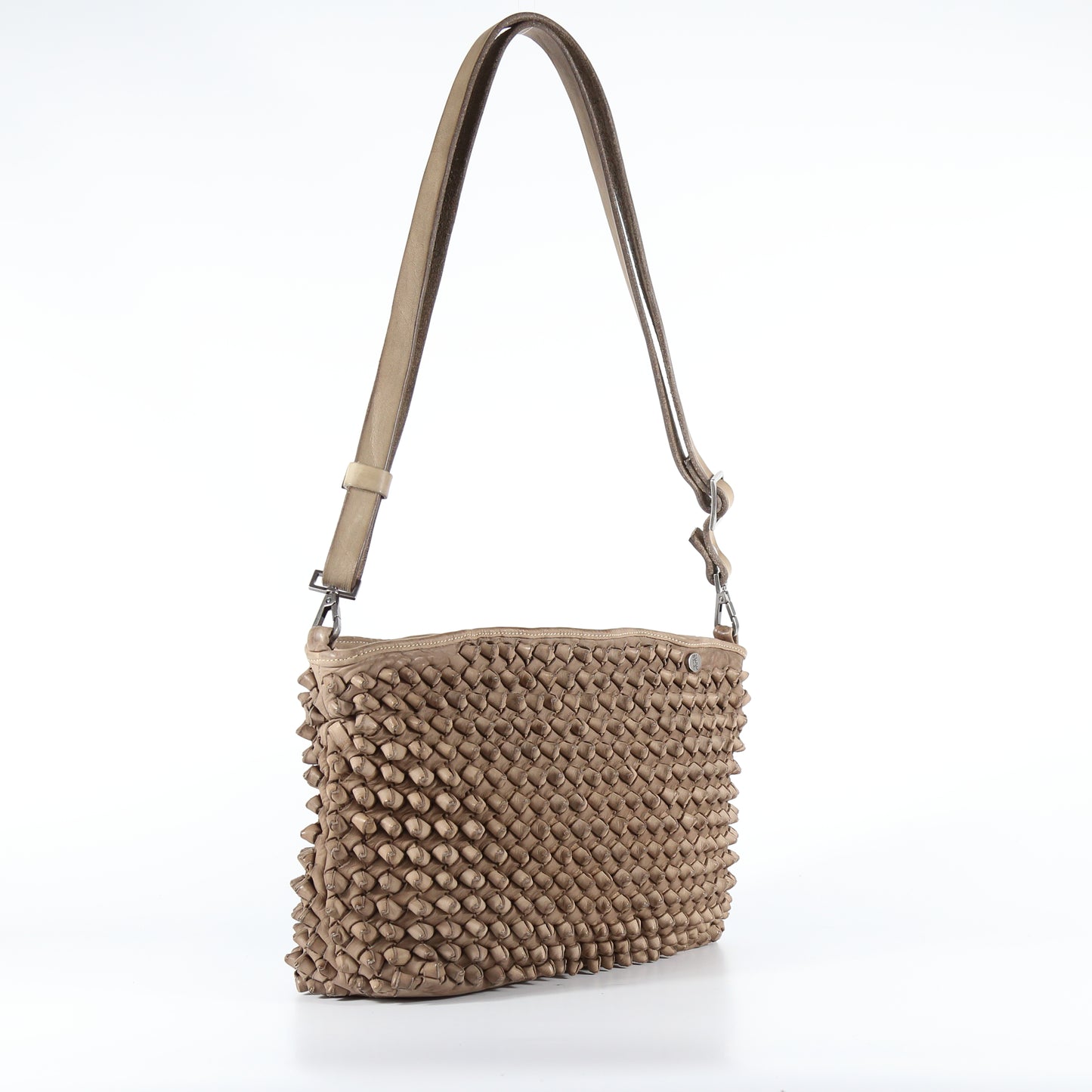 Tracolla Lola nodi in pelle beige sasso