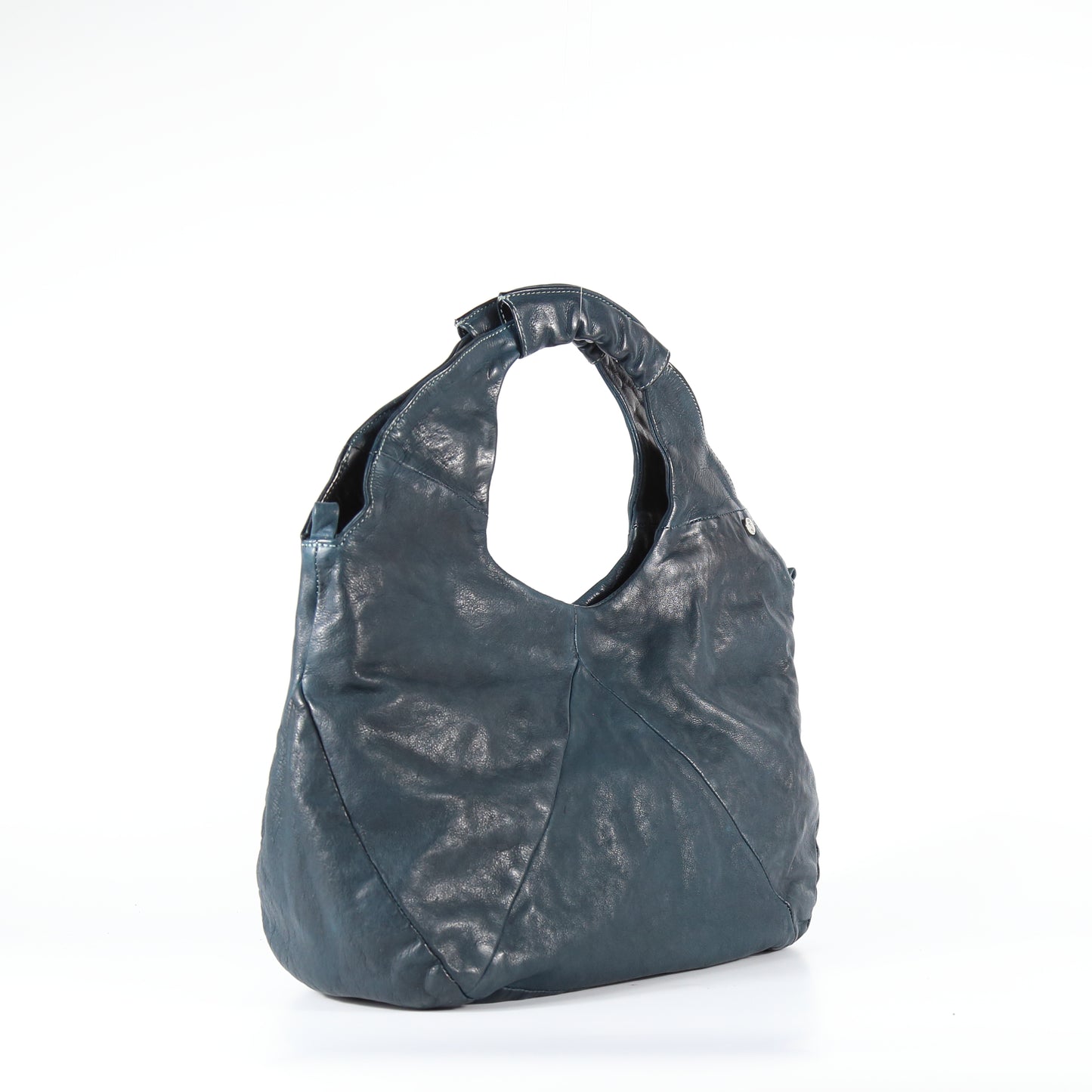Shopper Lavinia in pelle colore pavone