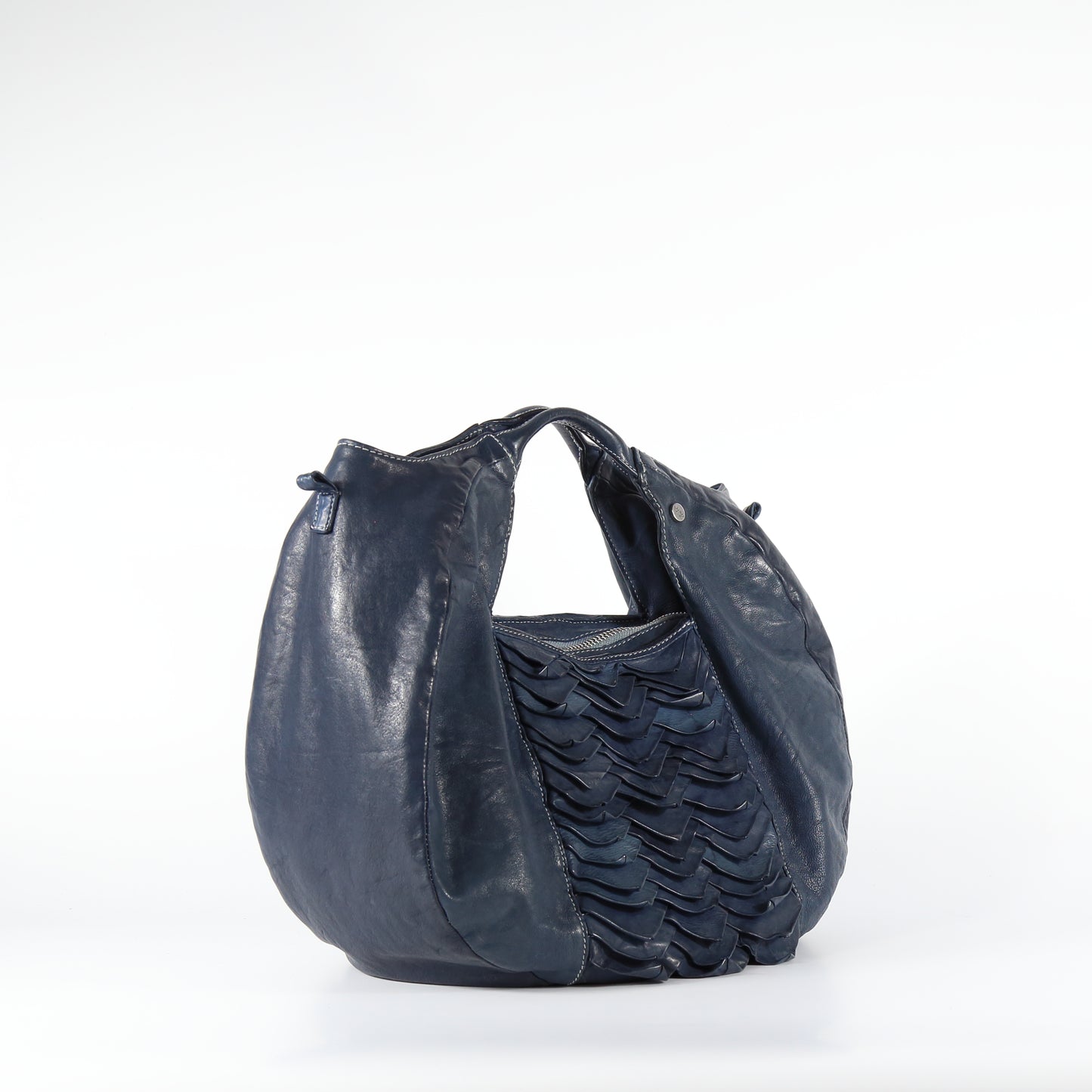 shopper Susanna manis in pelle colore mare