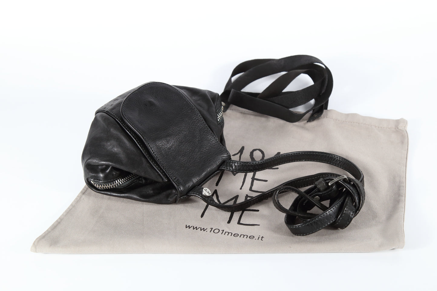 Tracolla Bice in pelle nera