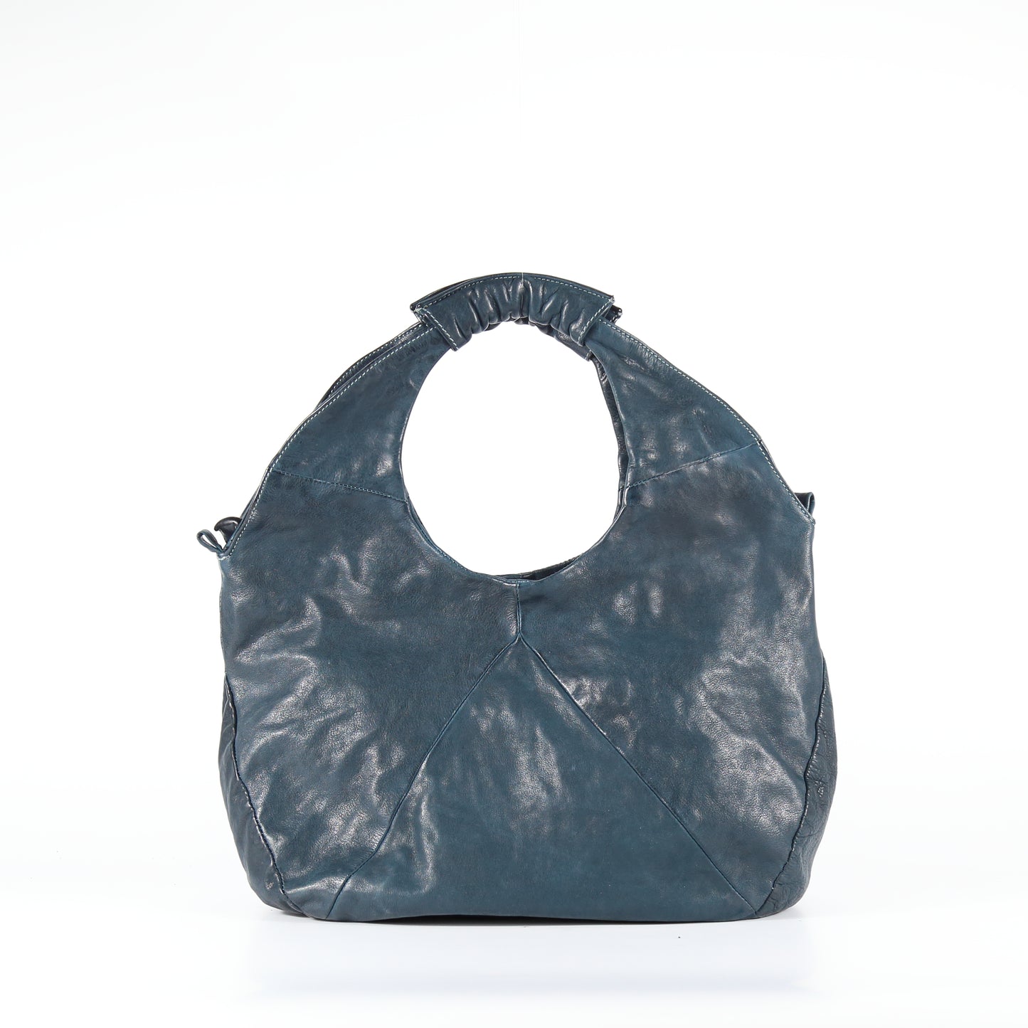 Shopper Lavinia in pelle colore pavone