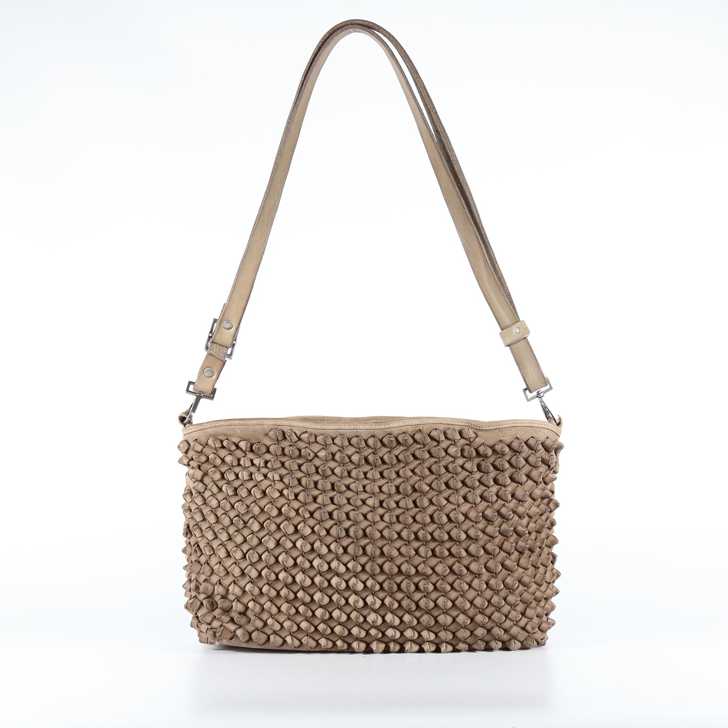 Tracolla Lola nodi in pelle beige sasso