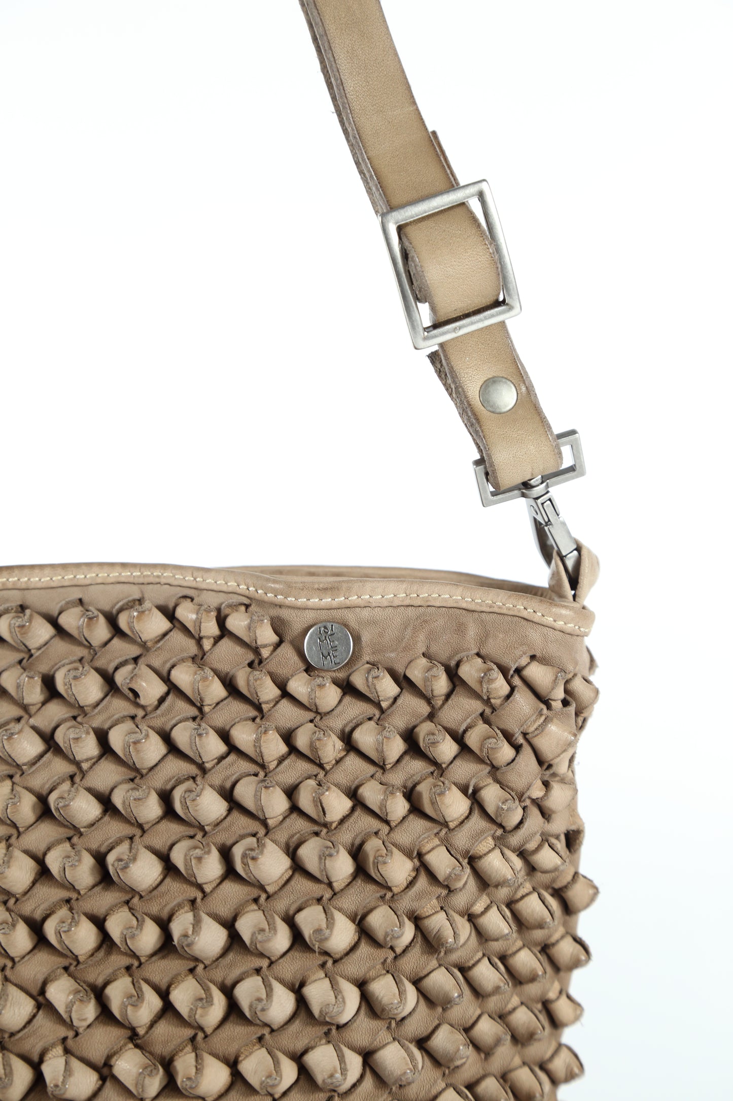 Tracolla Lola nodi in pelle beige sasso