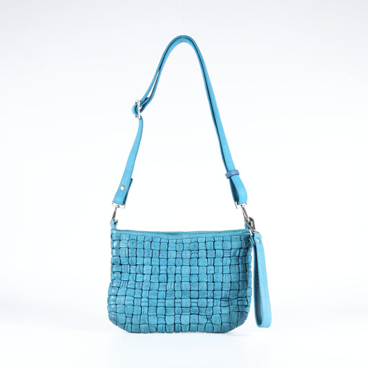 Diletta Tube leather crossbody bag in Lake