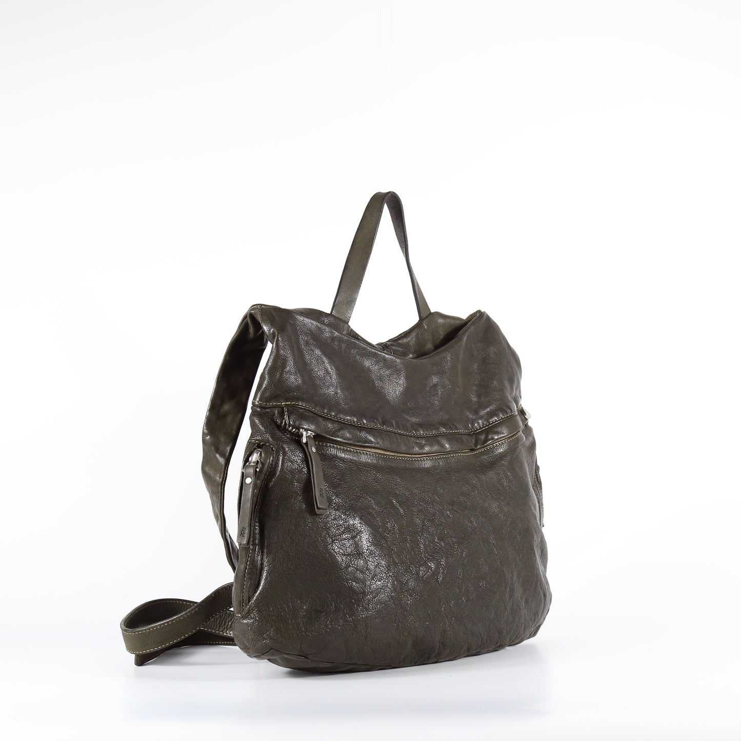 Simone backpack in jungle-colored leather