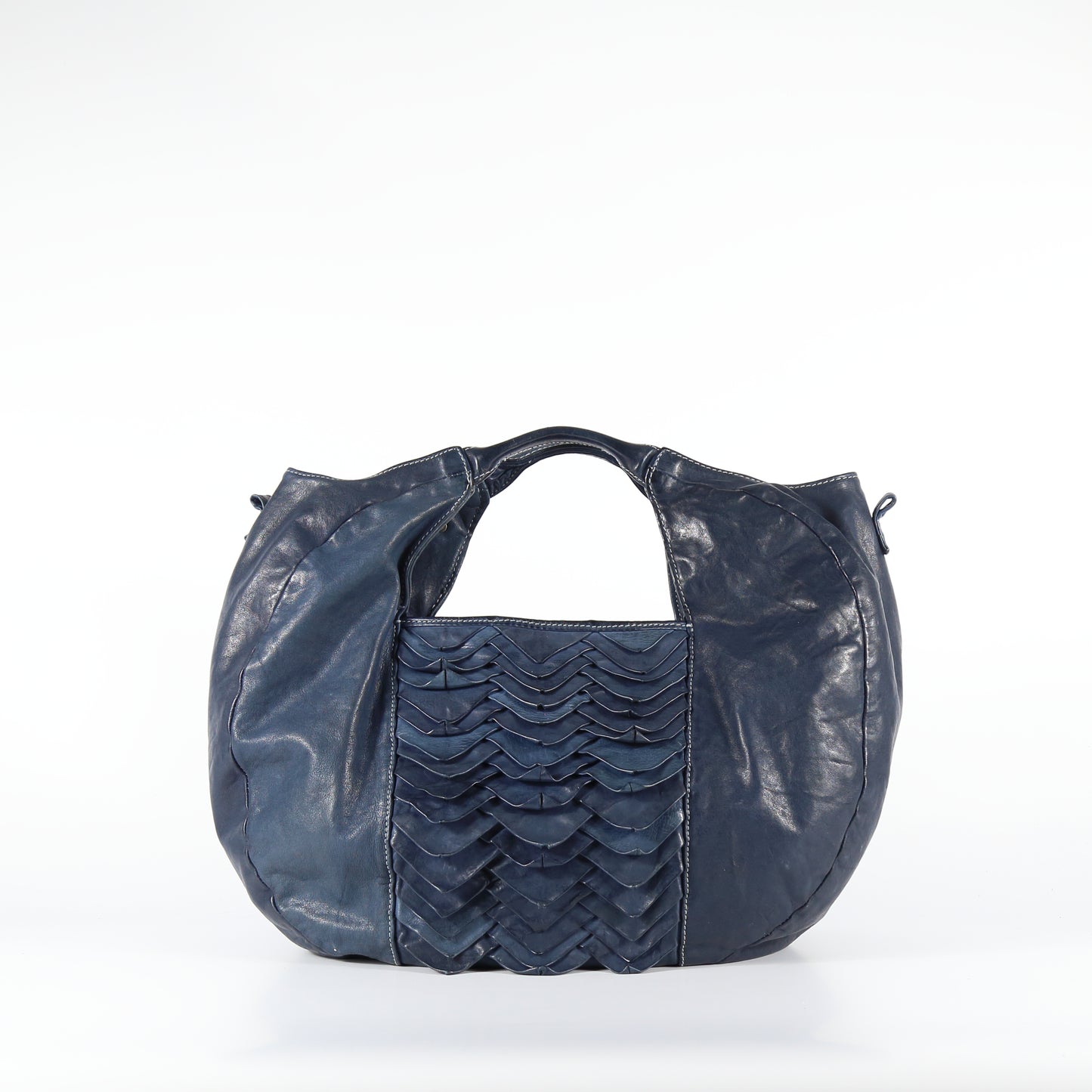 shopper Susanna manis in pelle colore mare